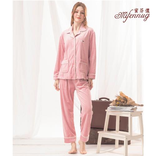 【MFN 蜜芬儂】超柔絨小花刺繡休閒家居服(衣褲)