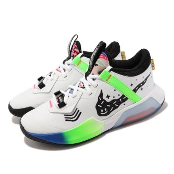 Nike 籃球鞋 Air Zoom Crossover GS 大童鞋 女鞋 白 藍 綠 氣墊 運動鞋 DV1365-101