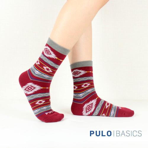 【PULO】暖纖淨圖紋發熱保暖襪(M)