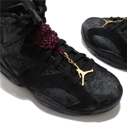 Nike 休閒鞋Wmns Air Jordan 6 Retro SD 黑刺繡中國結黑絲綢女鞋男鞋