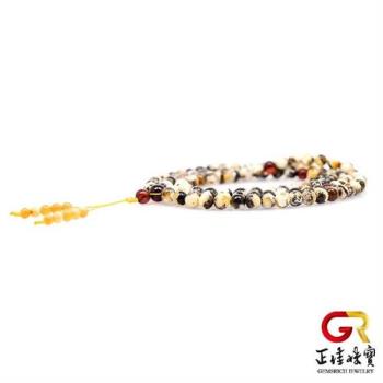 【正佳珠寶】蜜蠟琥珀 極品白瓷根珀 7.8-8mm 轉運珠 白瓷蜜蠟念珠佛珠｜特製棉繩
