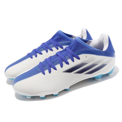 adidas 足球鞋 X SpeedFlow.3 MG J 白 藍 大童鞋 女鞋 襪套式 抓地 運動鞋 GW7505