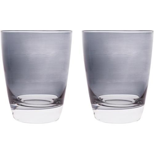 【EXCELSA】晶透玻璃杯2入(灰300ml)