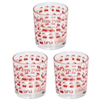 【EXCELSA】玻璃杯3入(櫻桃220ml)