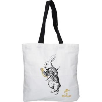 《V&A》純棉托特包(仙境白兔)