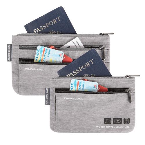 《TRAVELON》防盜證件包2件(灰)