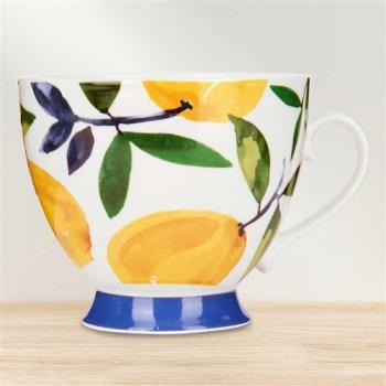 【KitchenCraft】高腳骨瓷馬克杯(檸檬400ml)
