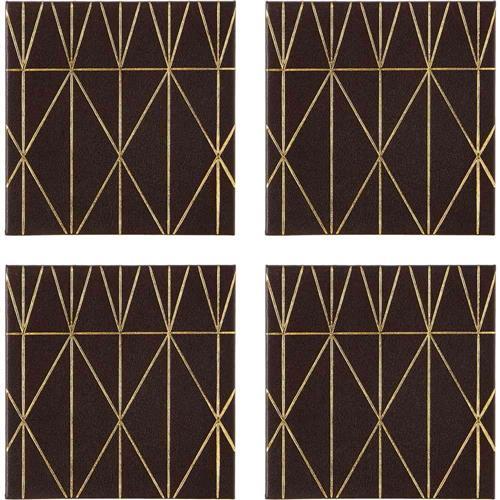 【Premier】Geome杯墊4入(幾何金)