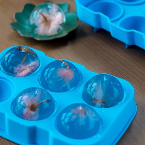 水信玄餅硅膠模具 櫻花白涼粉果凍烘焙蛋糕磨具四孔冰球冰格冰塊