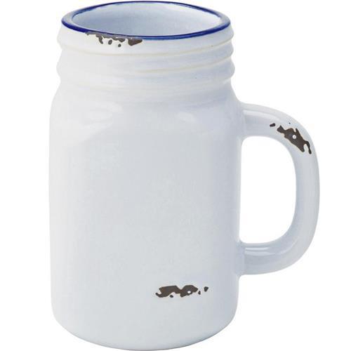 【Utopia】復古石陶梅森馬克杯(藍白400ml)
