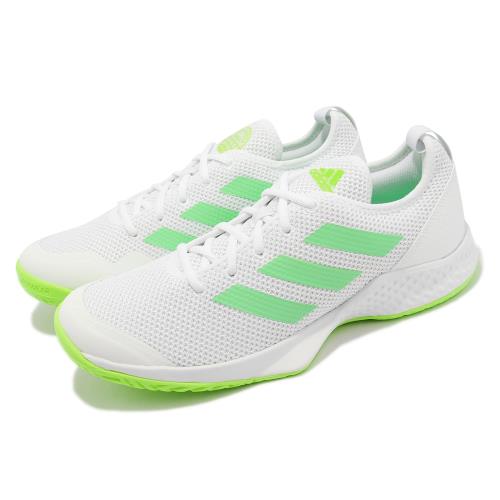 adidas 網球鞋 CourtFlash M 男鞋 白 綠 網布 穩定 支撐 運動鞋 愛迪達 GY4007