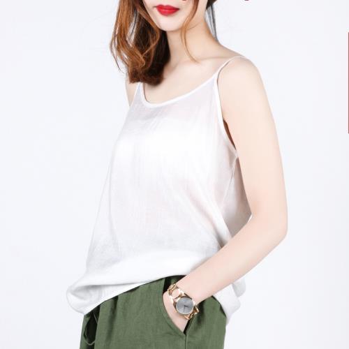 念江南細肩帶低圓領吊帶背心女原創設計寬松內搭絲棉上衣夏打底