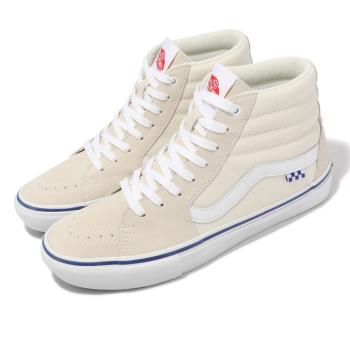 Vans 滑板鞋 Skate Sk8-Hi 男鞋 奶油白 藍 休閒鞋 高筒 麂皮 VN0A5FCCOFW