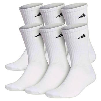 Adidas 2022男時尚運動厚襪款白色中筒襪6入組