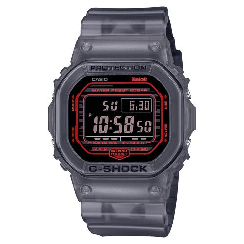【CASIO 卡西歐】G-SHOCK 男錶 電子錶 橡膠錶帶 半透明 漸變色 藍牙連結 防水200米 DW-B5600 ( DW-B5600G-1 )