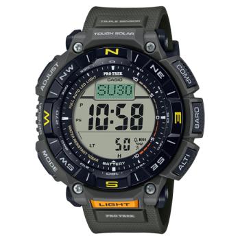 【CASIO 卡西歐】PROTREK 男錶 登山錶 生質塑膠 柔軟橡膠錶帶 太陽能 羅盤顯示 耐低溫 防水 PRG-340 ( PRG-340-3 )