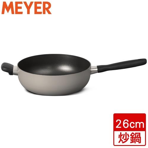 MEYER美亞 簡約灰高深萬用炒鍋 鍋子 鍋具 電磁爐適用 不沾塗層-26cm【愛買】