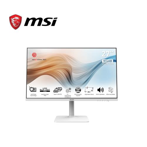 MSI 微星 Modern MD272QPW 27型 IPS薄邊框護眼螢幕 白