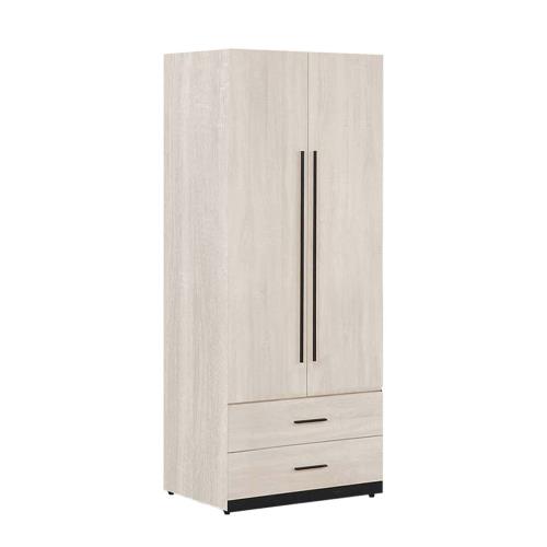 Boden-曼珊2.7尺二門二抽衣櫃(單吊桿)