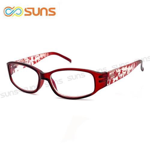 【SUNS】台灣製 濾藍光老花眼鏡 紅花膠框 高硬度耐磨鏡片 配戴不暈眩