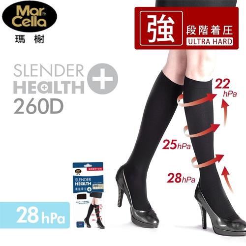MarCella瑪榭 260D著壓中統襪 襪子 膝下襪 長襪 MIT台灣製-M/22~25cm(黑色)【愛買】