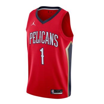Nike 球衣 New Orleans Pelicans 男款 喬丹 NBA 紐澳良 鵜鶘 籃球 背心 紅 CV9486-660