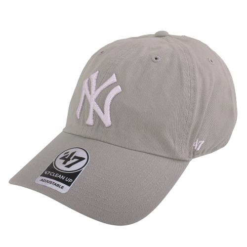 NEW ERA -洋基NY 品牌白色NY 繡線中性棒球帽(淺灰)