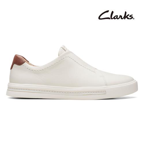 【Clarks】Un Maui Easy 女款全皮面輕量套入便鞋 白色(CLF67557C)