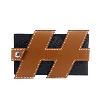 Hermes H TAG 可拆式名片夾(深藍/駝)