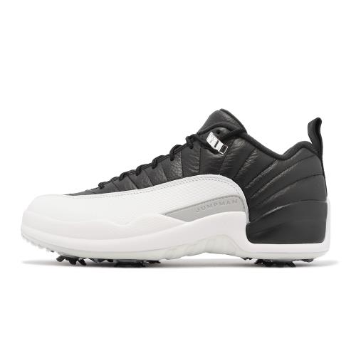 Nike 高爾夫球鞋Air Jordan XII Low 男鞋黑白高球Playoffs 12代AJ