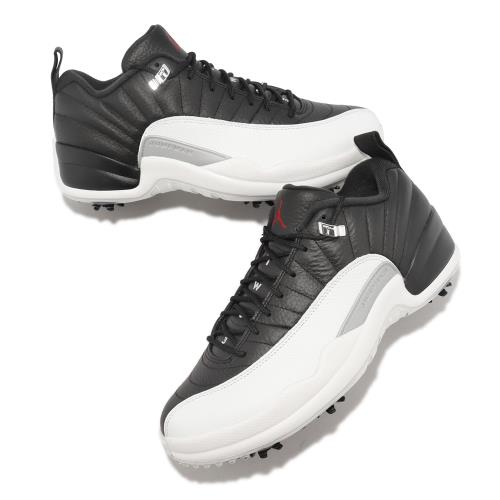 Nike 高爾夫球鞋Air Jordan XII Low 男鞋黑白高球Playoffs 12代AJ