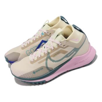 Nike 越野跑鞋 Wmns React Pegasus Trail 4 GTX 女鞋 防水 米白 綠 粉紅 DJ7929-100