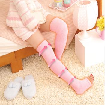 日本 SUNFAMILY 發熱機能美腿襪 粉紅色