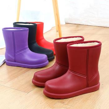 中筒雪地靴防水保暖加絨加厚雨鞋