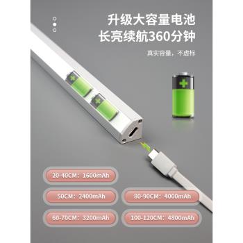 充電感應燈帶無線led酒柜燈免接線展示柜燈條磁吸遙控直角櫥柜燈