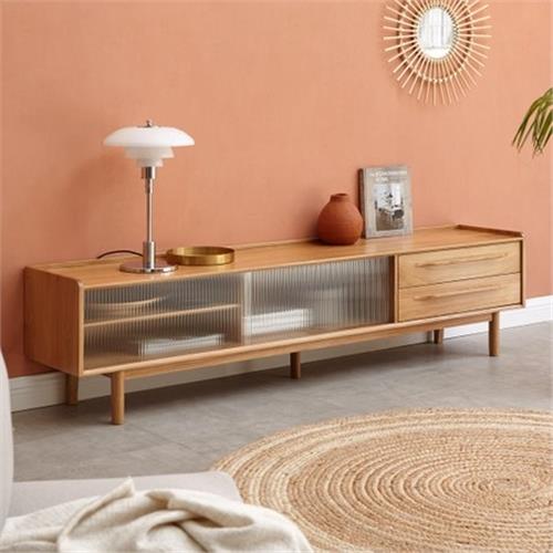 【hoi! 好好生活】源氏木語平原橡木1.8M玻璃電視櫃 Y10N01