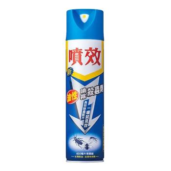 【噴效】新600ml油性 殺蟲劑(蟑螂/蒼蠅/蚊子 噴霧罐 臺灣製)4入組