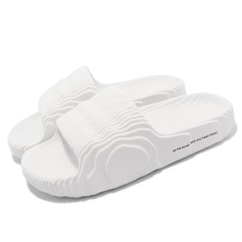 adidas 拖鞋 Adilette 22 男鞋 女鞋 白 全白 波浪紋 防水 運動拖鞋 愛迪達 HQ4672