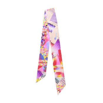 Hermes 愛馬仕Marble迷幻大理石印花Twilly絲巾(玫瑰)