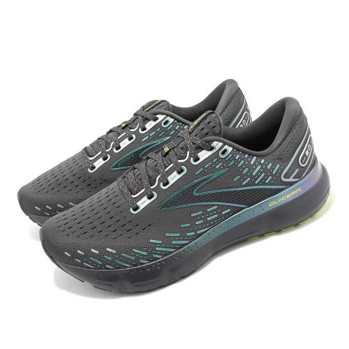 Brooks 慢跑鞋 Glycerin 20 男鞋 黑 綠紫 甘油系列 20代 路跑 氮氣中底 運動鞋 1103821D024