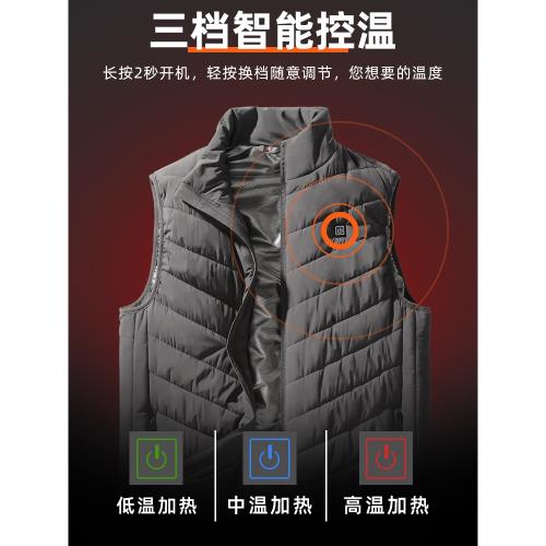 電熱背心智能充電加熱馬甲男士發熱保暖羽絨棉石墨烯usb充電大碼