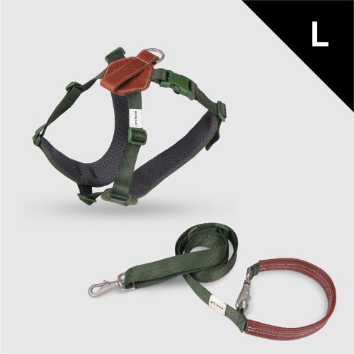 SPUTNIK 斯普尼克寵物胸背帶L號+寵物牽繩M號