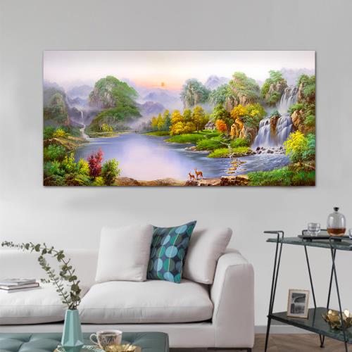 御畫房 旭日東昇 國家一級畫師手繪油畫60×120cm(VF-117)