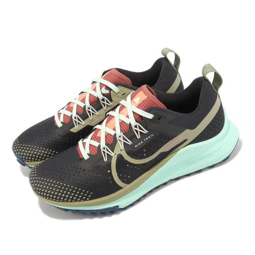 Nike 越野跑鞋 Wmns React Pegasus Trail 4 女鞋 黑 綠 戶外 運動鞋 DJ6159-004