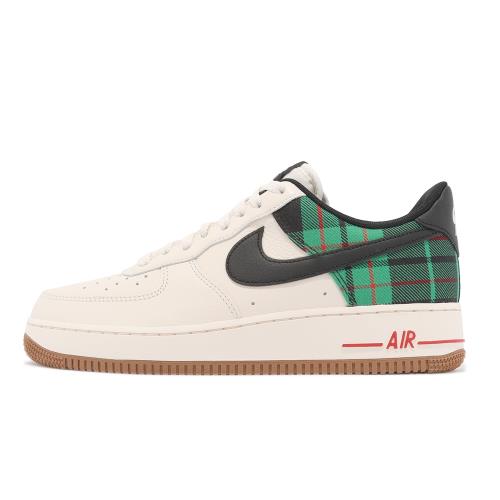 Nike Air Force 1 07 LX 男鞋米白綠黑格紋AF1 Plaid 英倫風聖誕配色