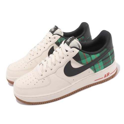 Nike Air Force 1 07 LX 男鞋米白綠黑格紋AF1 Plaid 英倫風聖誕配色