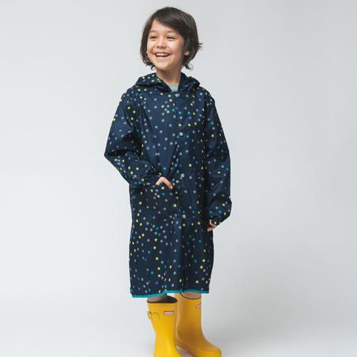 日本Wpc. 夏夜星空M 空氣感兒童雨衣/超輕量防水風衣 附收納袋(95-120cm)