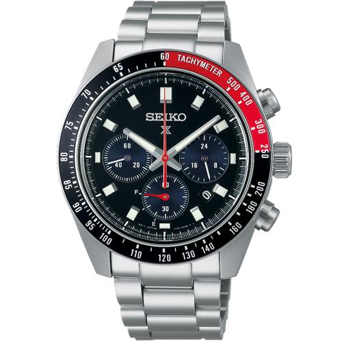 SEIKO 精工 PROSPEX Speed Timer 太陽能計時錶/黑X紅/41.4mm (V192-0AH0D/SSC915P1)SK003