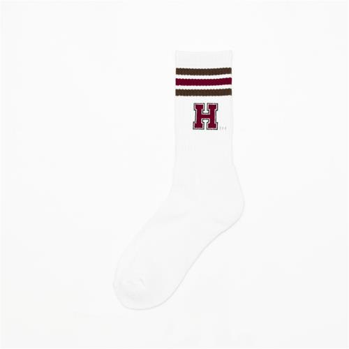 NCAA HARVARD 成人襪 中長襪 白/棕紅 72215841 00 noA02