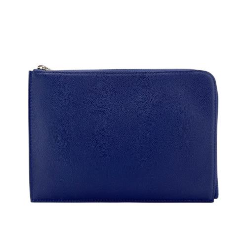 Louis Vuitton L型牛皮拉鍊手拿包(深藍)
